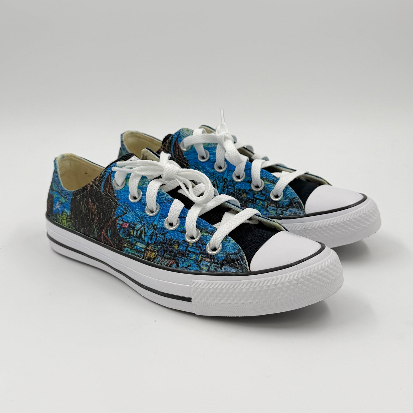 starry night converse chuck Taylor low top custom shoes