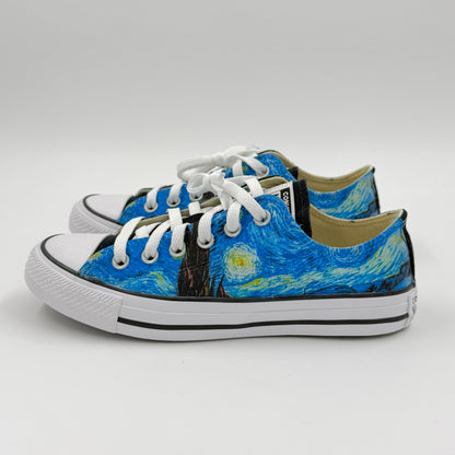 starry night converse chuck Taylor low top custom shoes