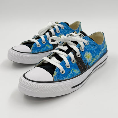 starry night converse chuck Taylor low top custom shoes
