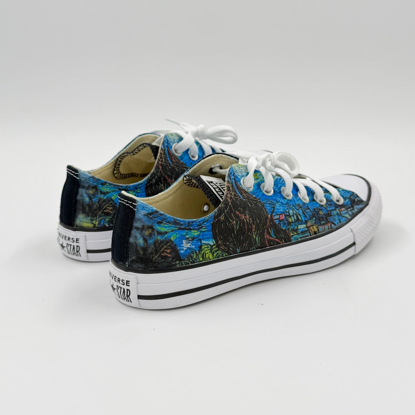 starry night converse chuck Taylor low top custom shoes