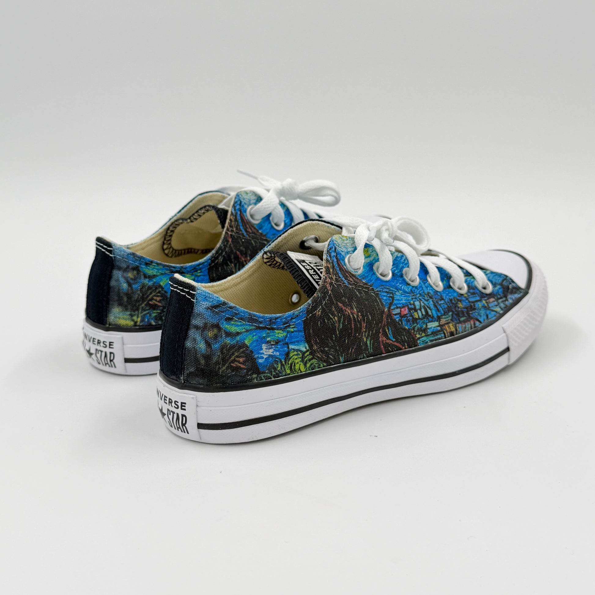 starry night converse chuck Taylor low top custom shoes