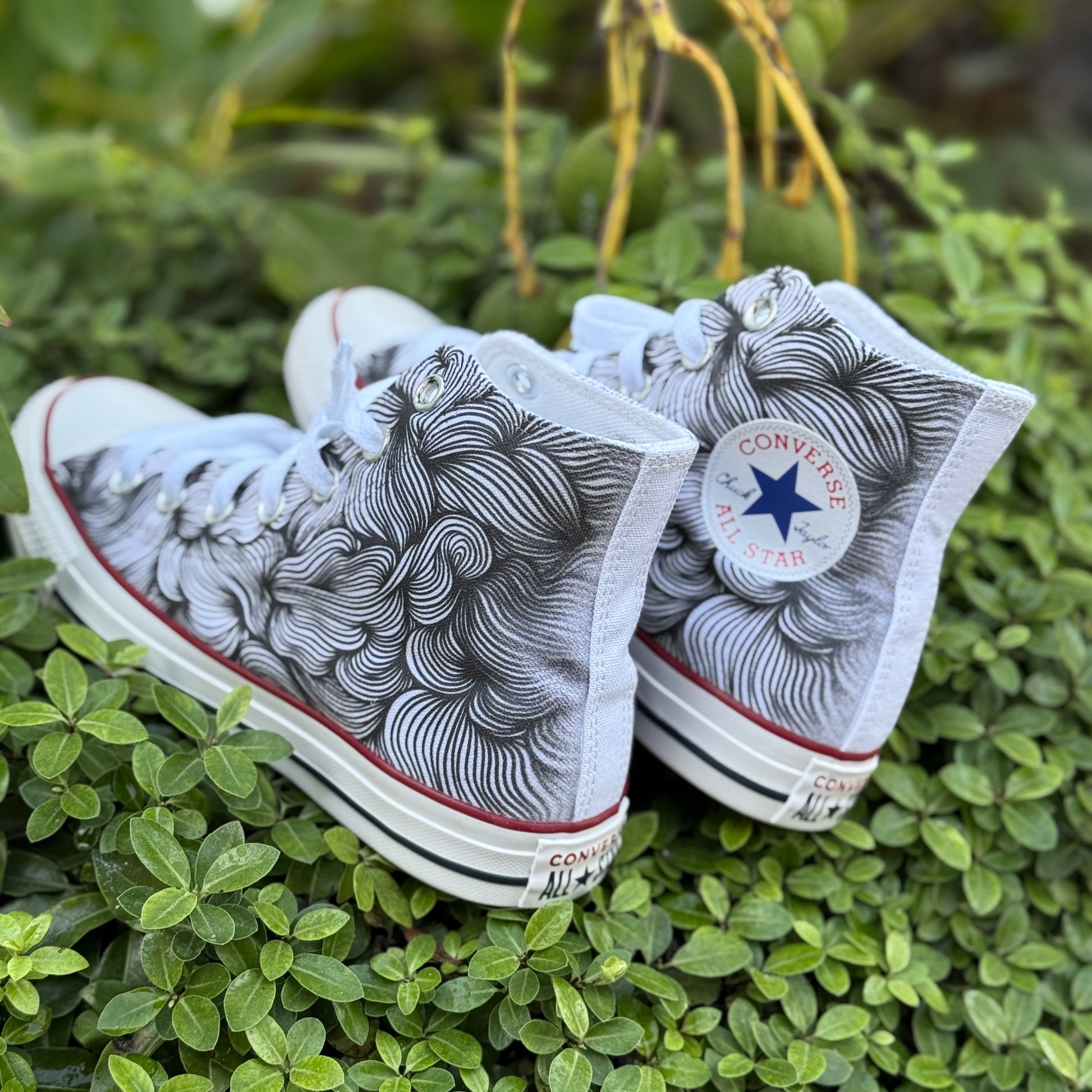 Swirl White High Tops – BlvdCustom - Main Image