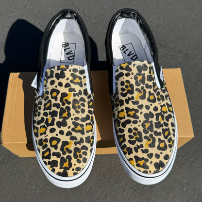 leopard cheetah print BLVD Original customized Slip on shoes for women and men