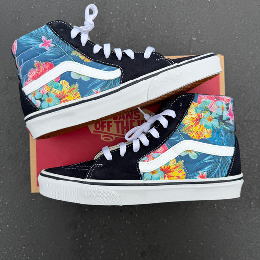Custom Tropical Floral Vans s8-hi shoes