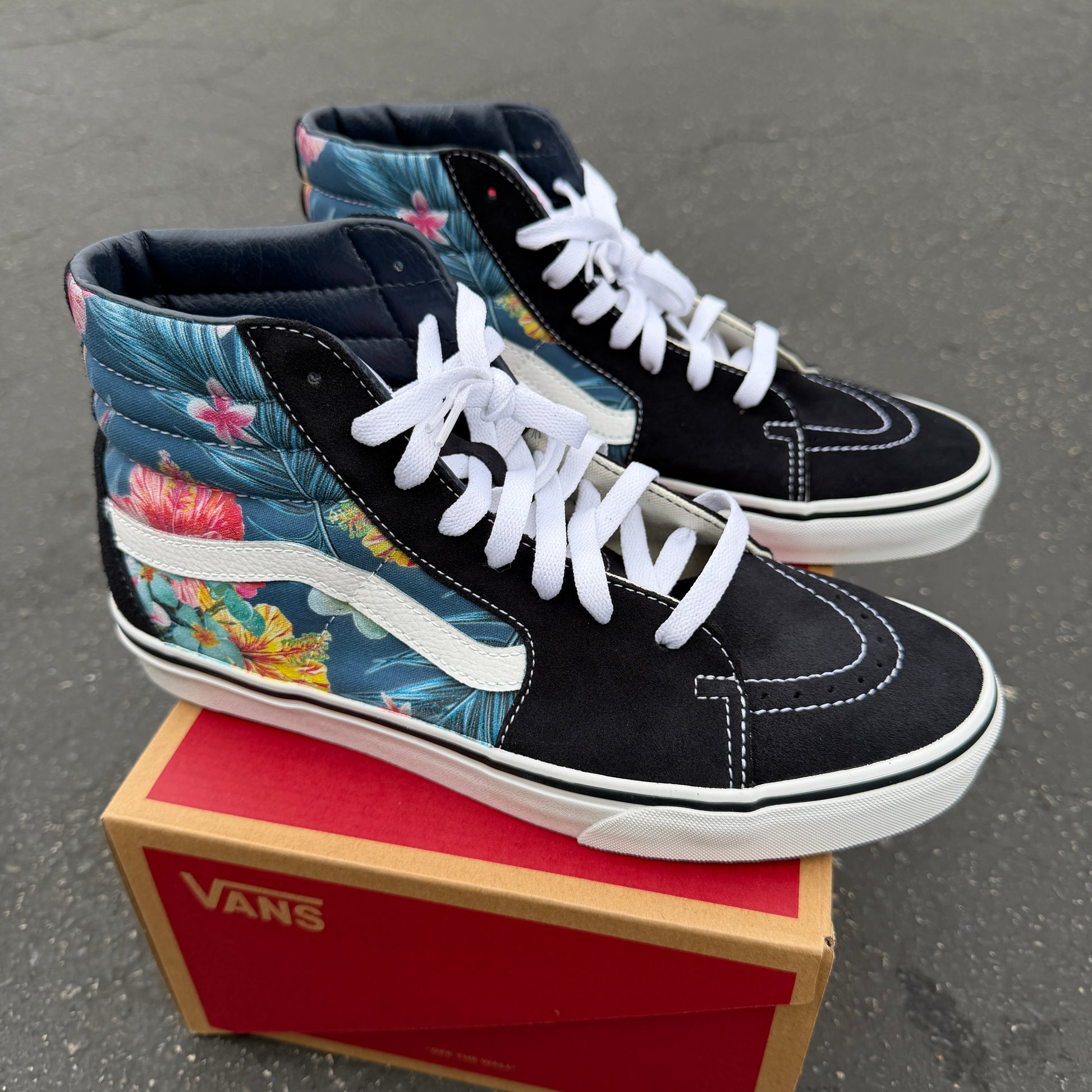 Custom Tropical Floral Vans s8-hi shoes