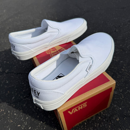 Custom Wifey EST. 2026 White Vans Slip On Shoes for Wedding