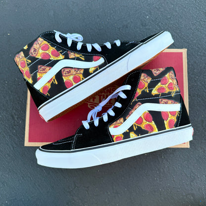 Pizza Slice Sk8-Hi Vans - Custom Pizza Theme High Top Vans Shoes
