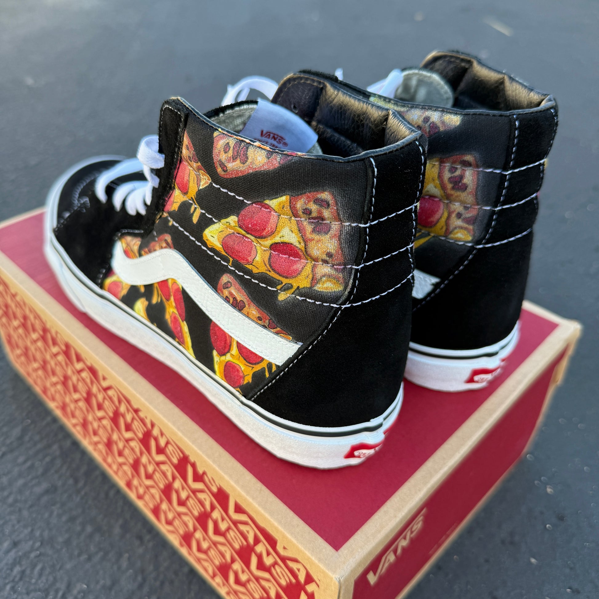 Pizza Slice Sk8-Hi Vans Custom Pizza Theme High Top Vans Shoes