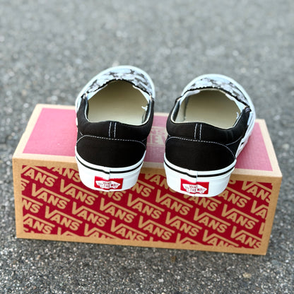 Paisley Vans Shoes - Custom Bandana Theme Black Slip On Vans Shoes