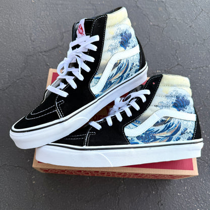 The Great Wave of Kanagawa sk8 hi vans shoes