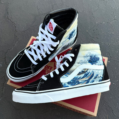 The Great Wave of Kanagawa sk8 hi vans shoes