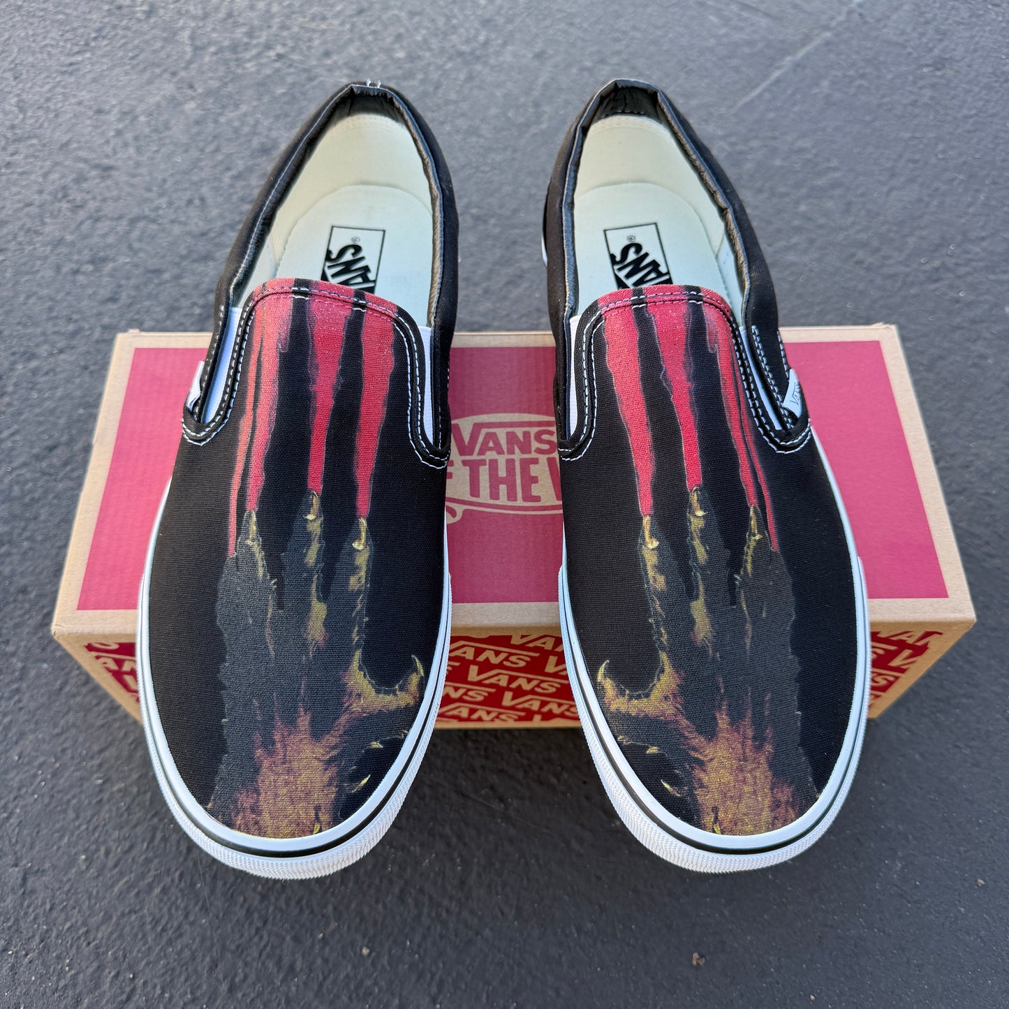 Custom Halloween Werewolf Claws Blood Horror - Custom Vans Shoes