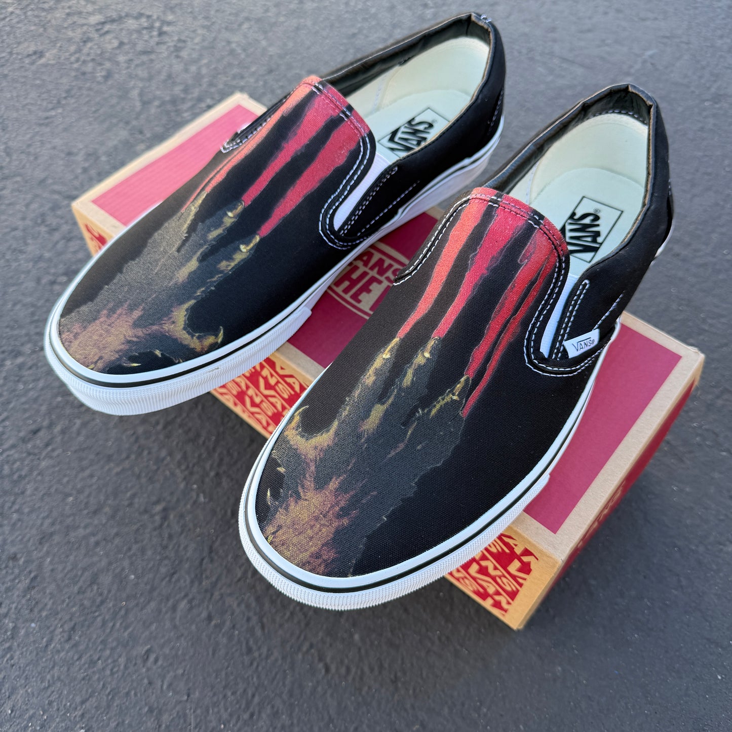 Custom Halloween Werewolf Claws Blood Horror - Custom Vans Shoes