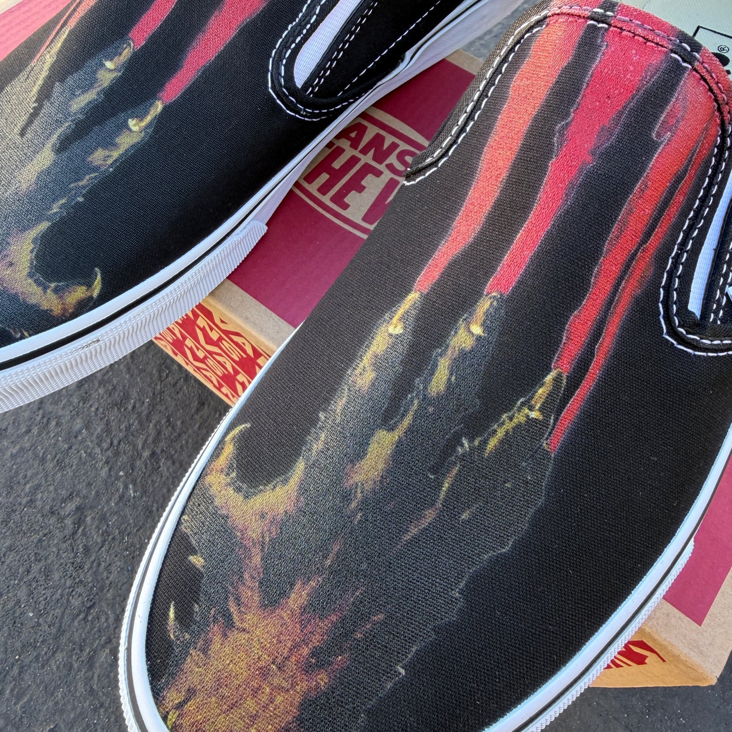 Custom Halloween Werewolf Claws Blood Horror - Custom Vans Shoes
