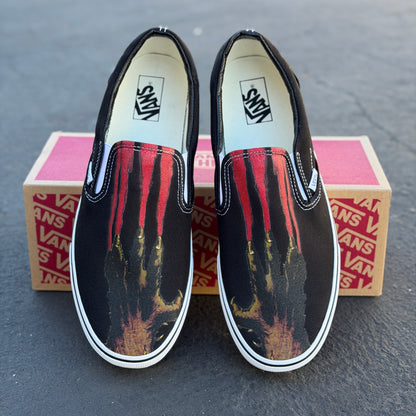 Custom Halloween Werewolf Claws Blood Horror - Custom Vans Shoes