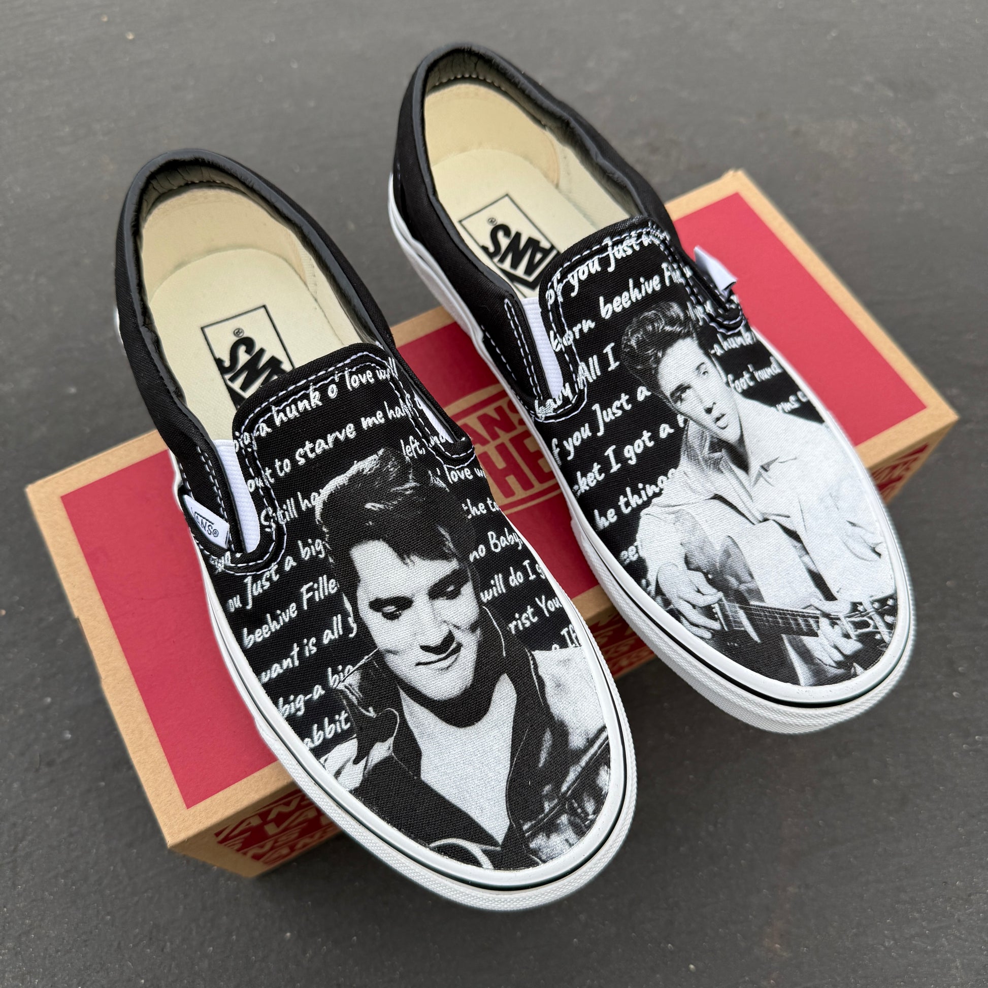 elvis presley vans slip on shoes