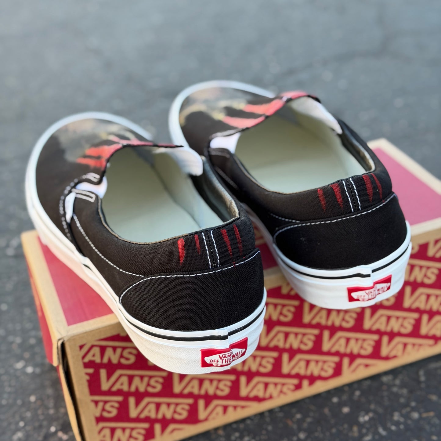 Custom Halloween Werewolf Claws Blood Horror - Custom Vans Shoes