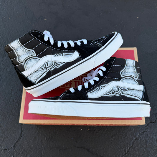 Skeleton Feet Vans Sk8-Hi Shoes Custom