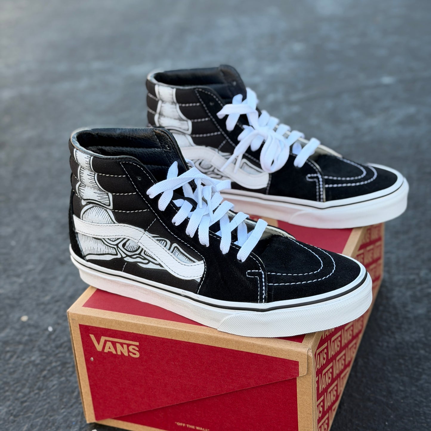 Skeleton Feet Vans Sk8-Hi Shoes Custom