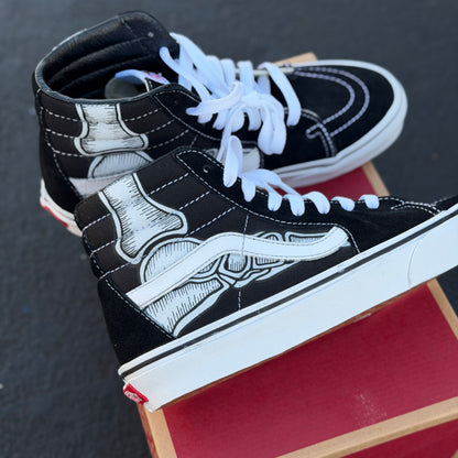 Skeleton Feet Vans Sk8-Hi Shoes Custom