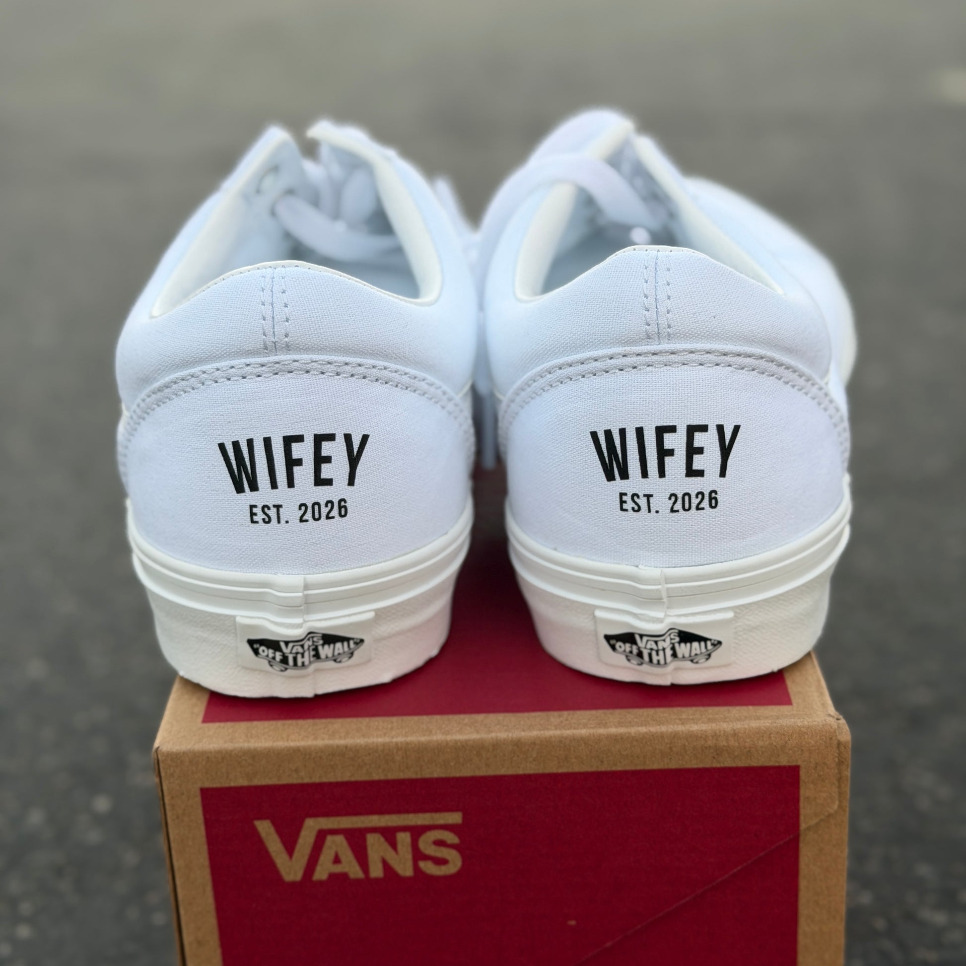 wifey vans heels shoes custom wedding