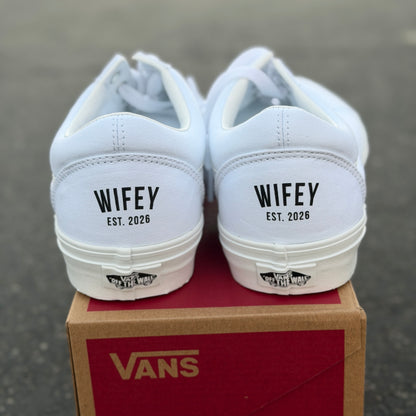 wifey vans heels shoes custom wedding