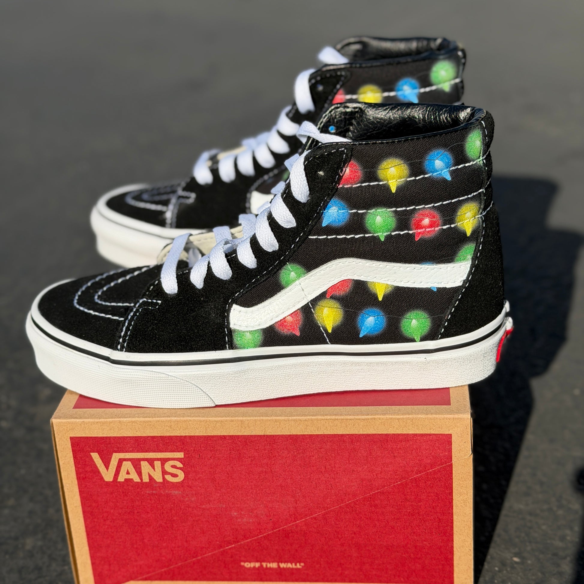 Christmas Lights Vans Sk8 Hi Shoes customs