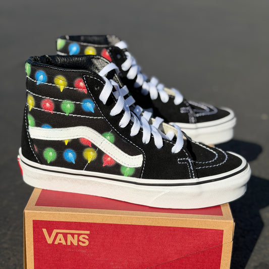 Christmas Lights Vans Sk8 Hi Shoes customs