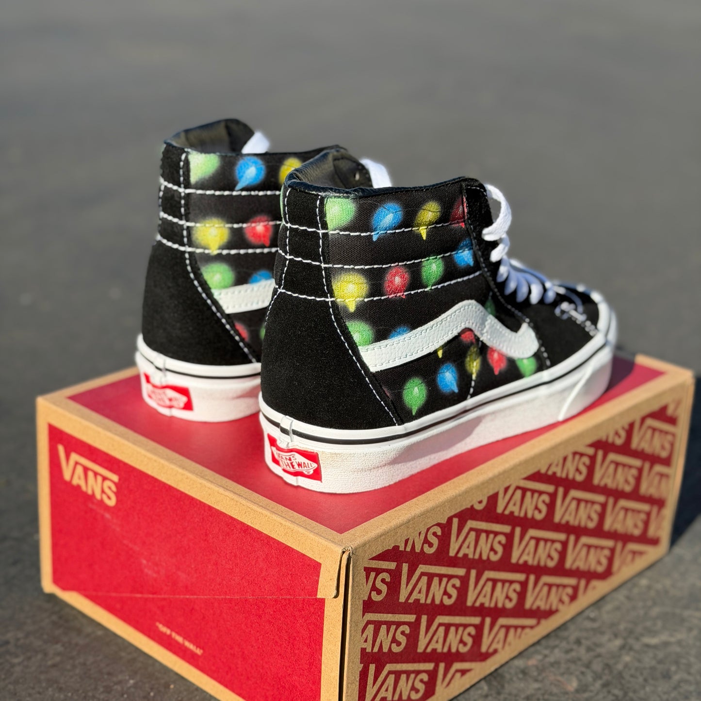 Christmas Lights Vans Sk8 Hi Shoes customs