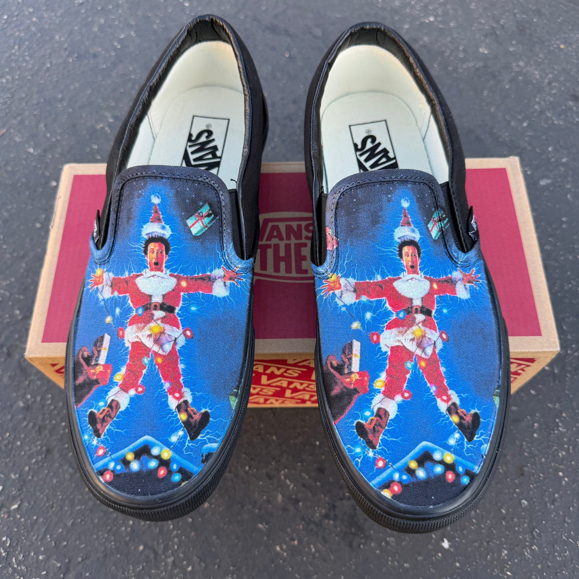 vans Christmas slip on shoes