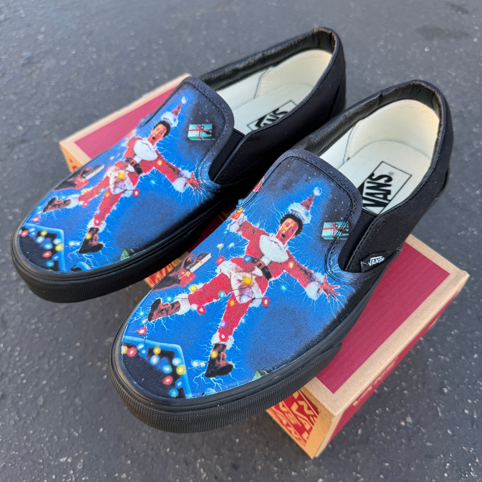 vans Christmas slip on shoes