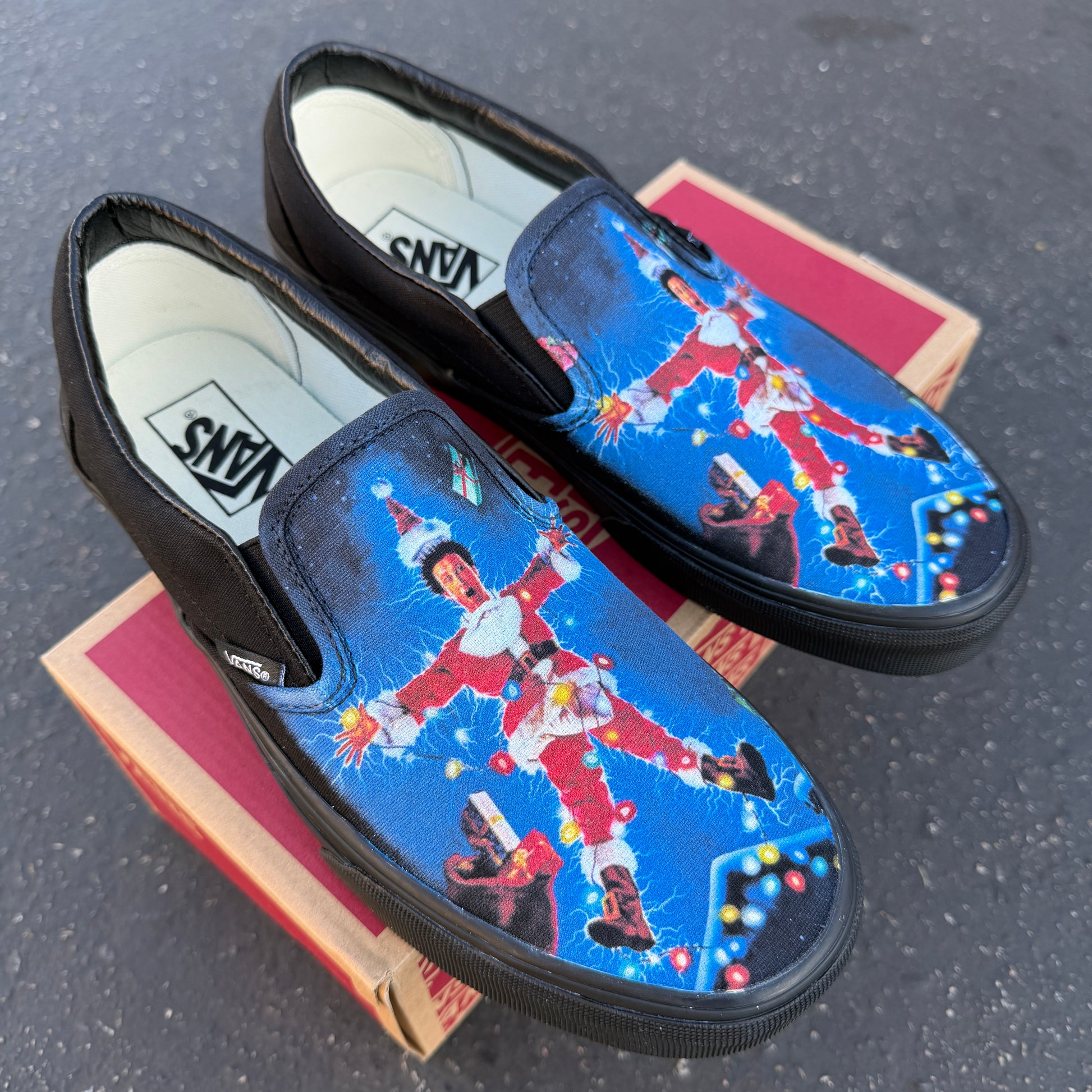 vans Christmas slip on shoes