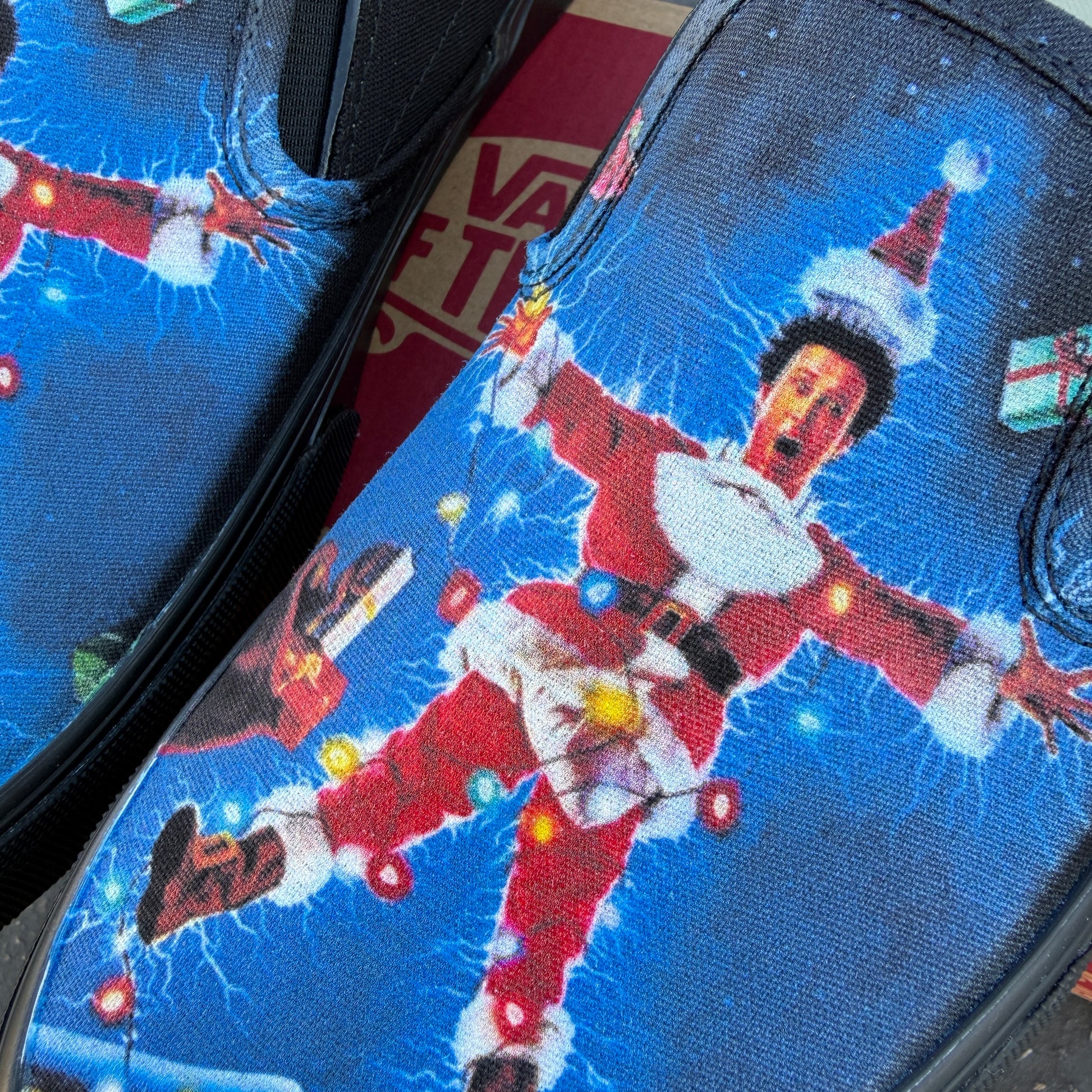 vans Christmas slip on shoes