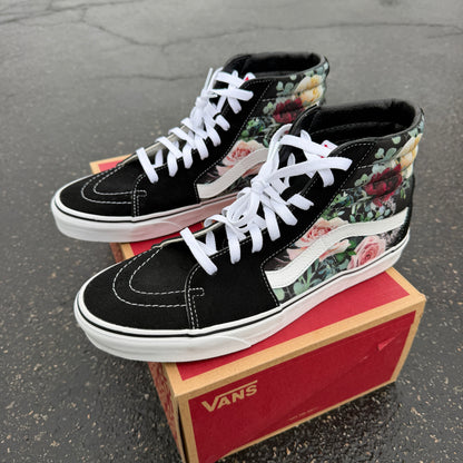 custom rose vans shoes high top