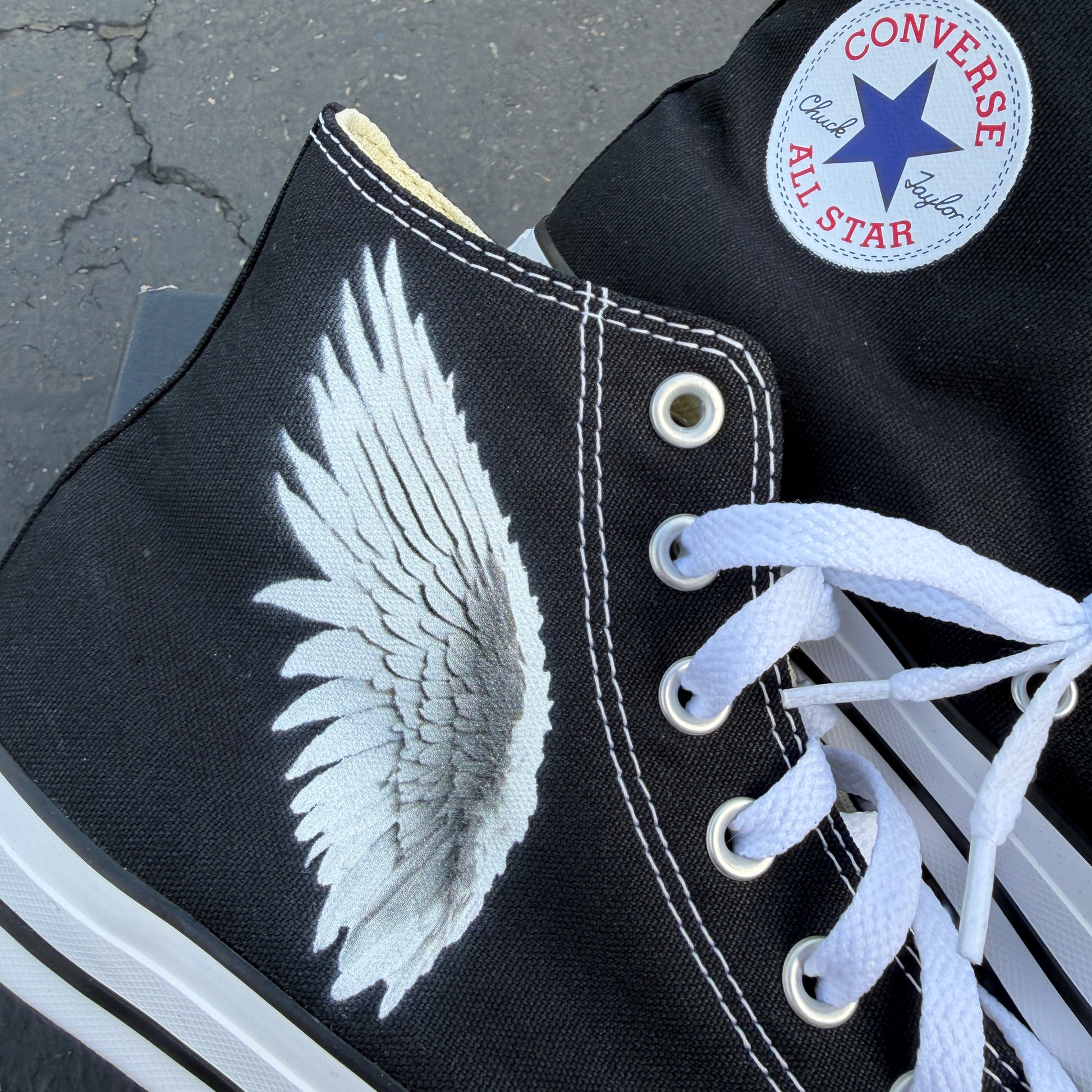 angel wings custom converse shoes