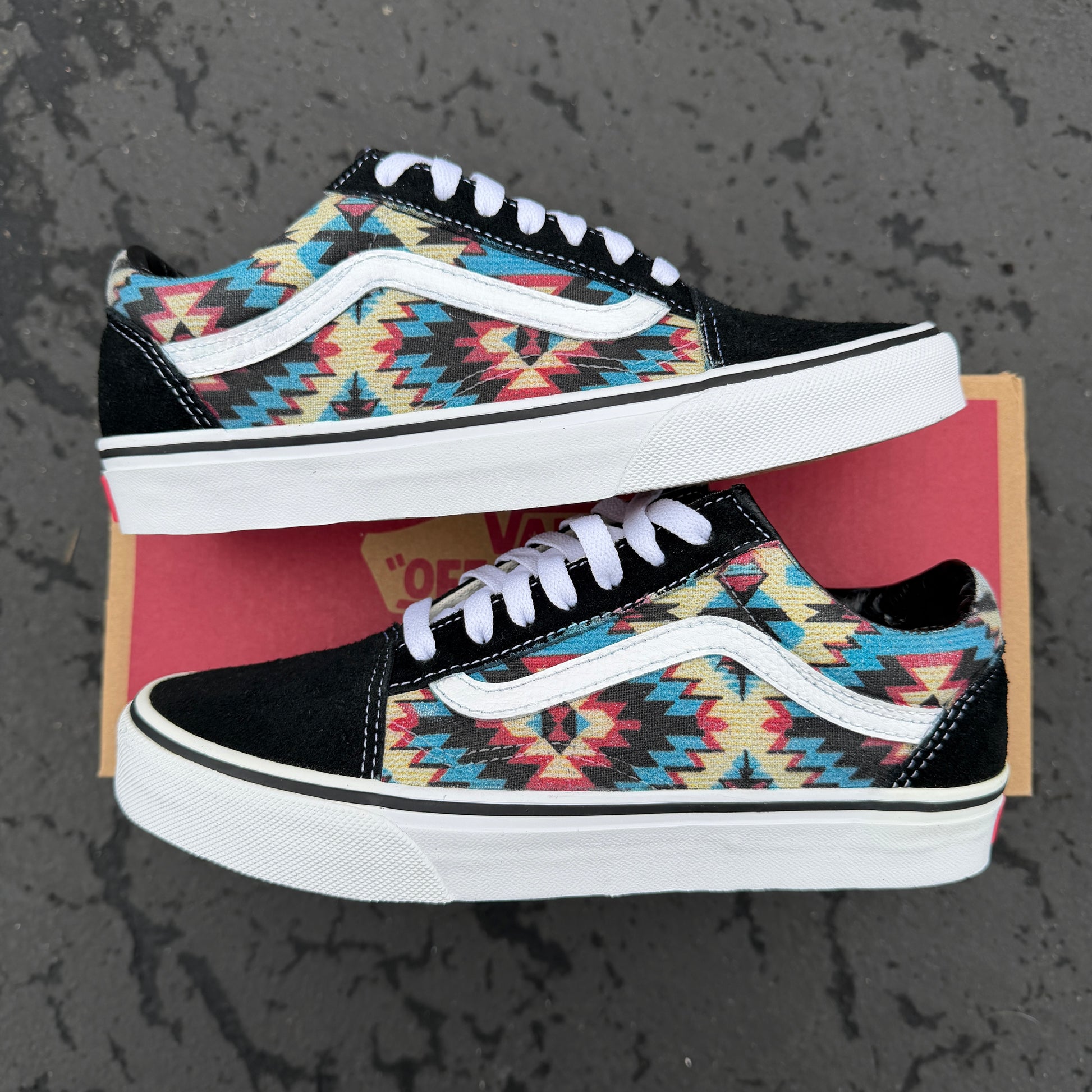 tribal Native American vans old skool shoes