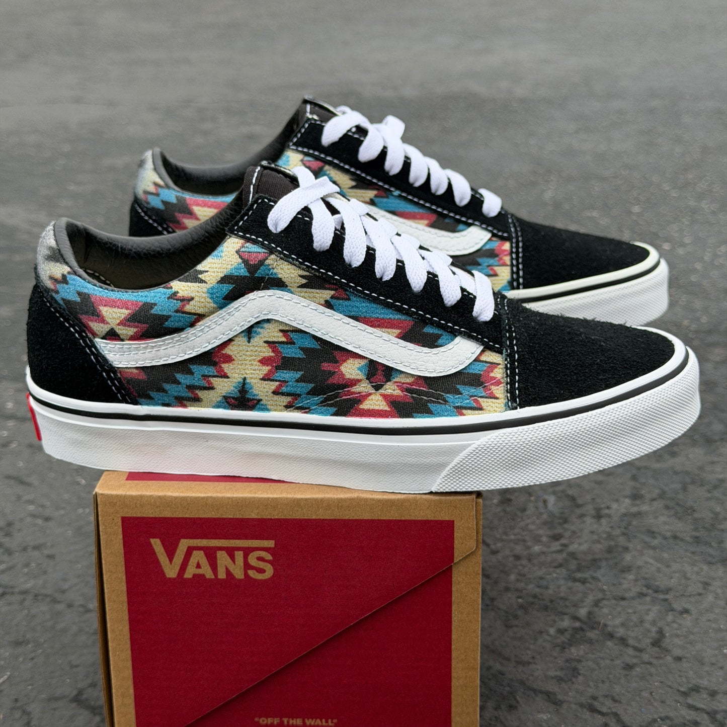 tribal Native American vans old skool shoes