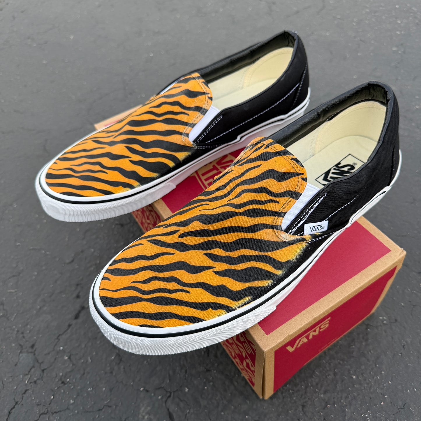 tiger vans slip on shoes custom