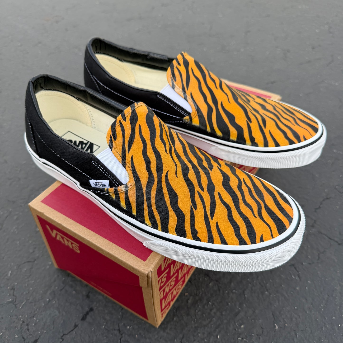 tiger vans slip on shoes custom