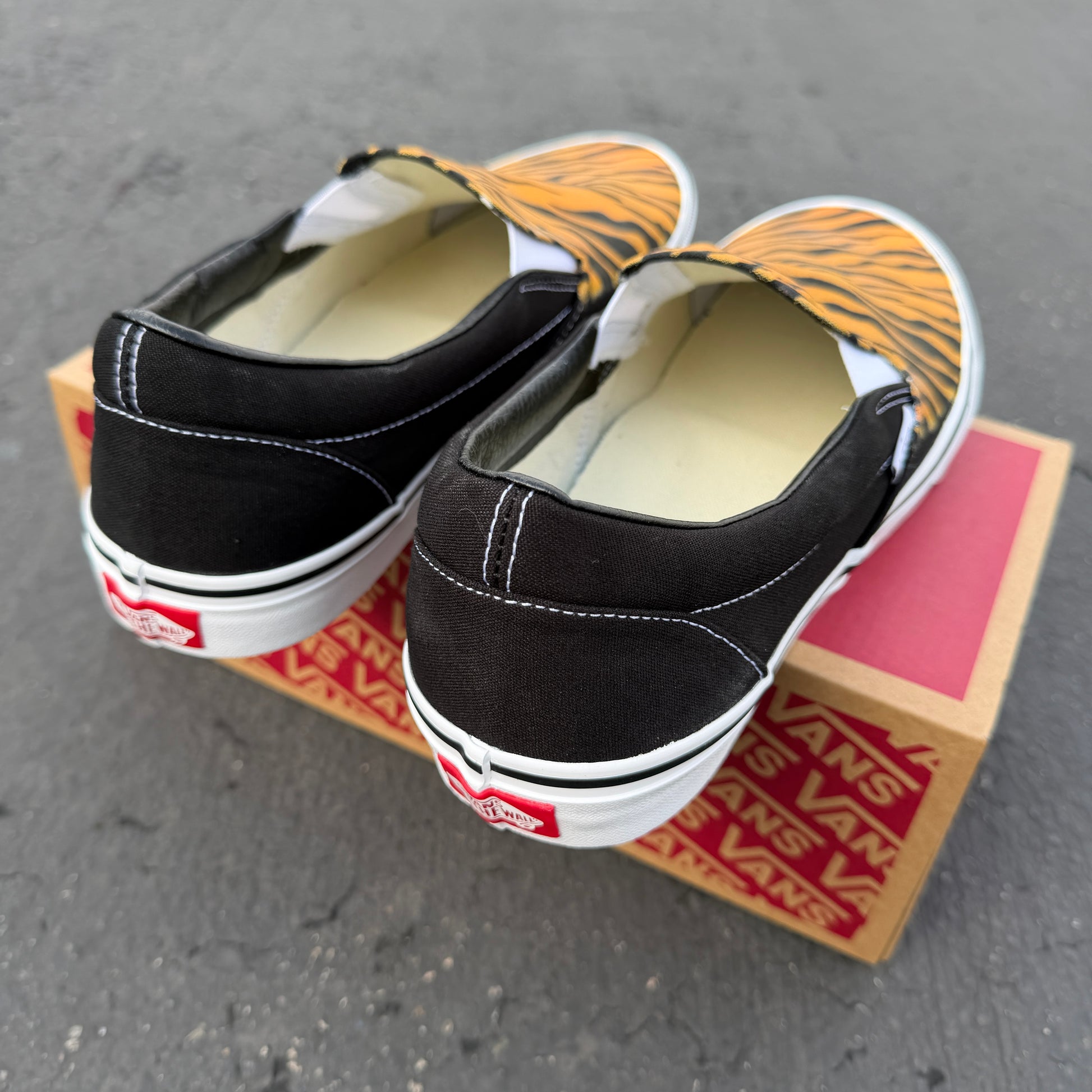 tiger vans slip on shoes custom