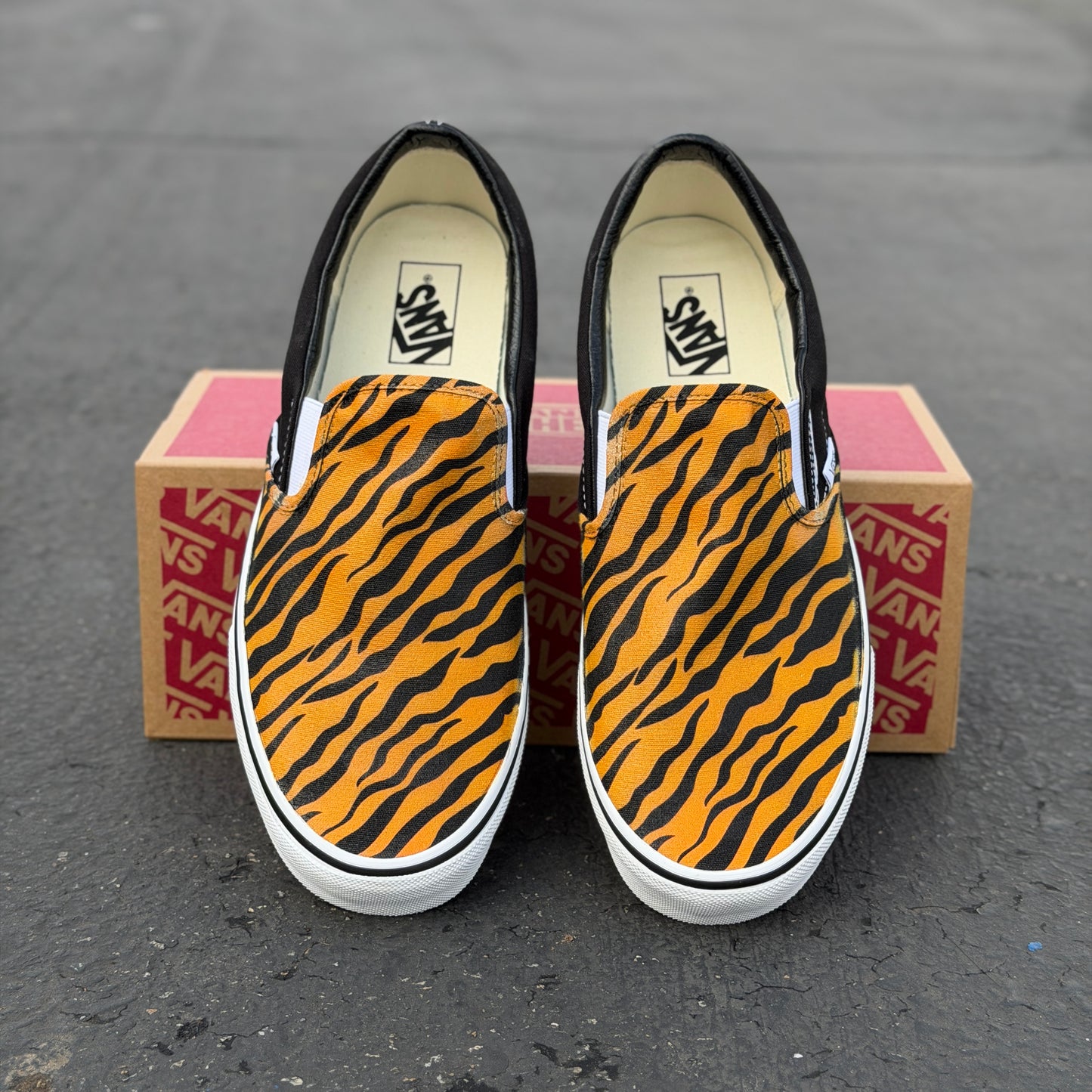 tiger vans slip on shoes custom