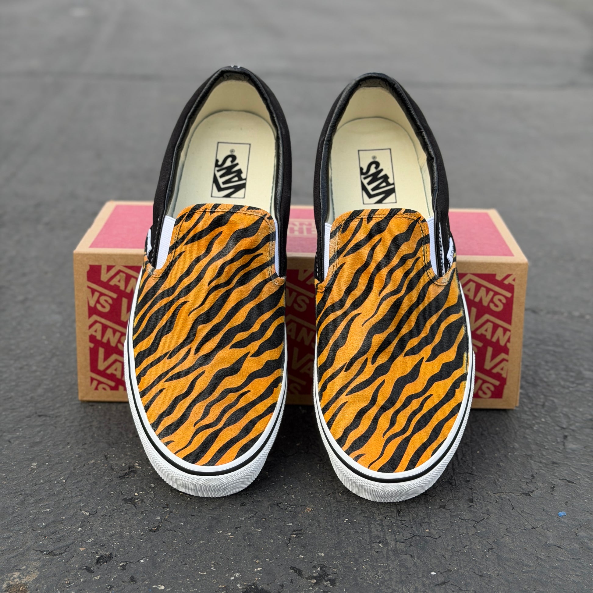 tiger vans slip on shoes custom