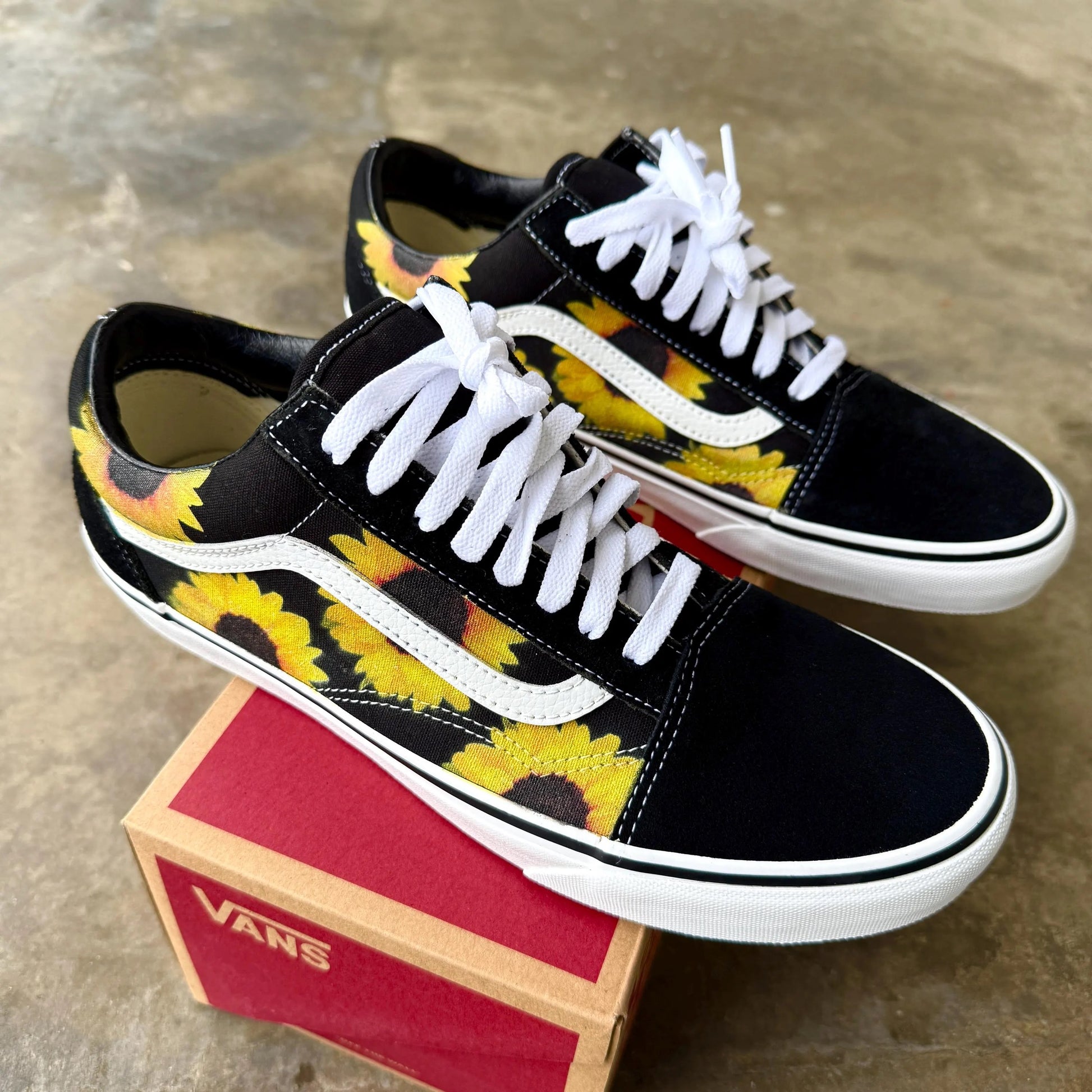 sunflower vans old skool shoes custom