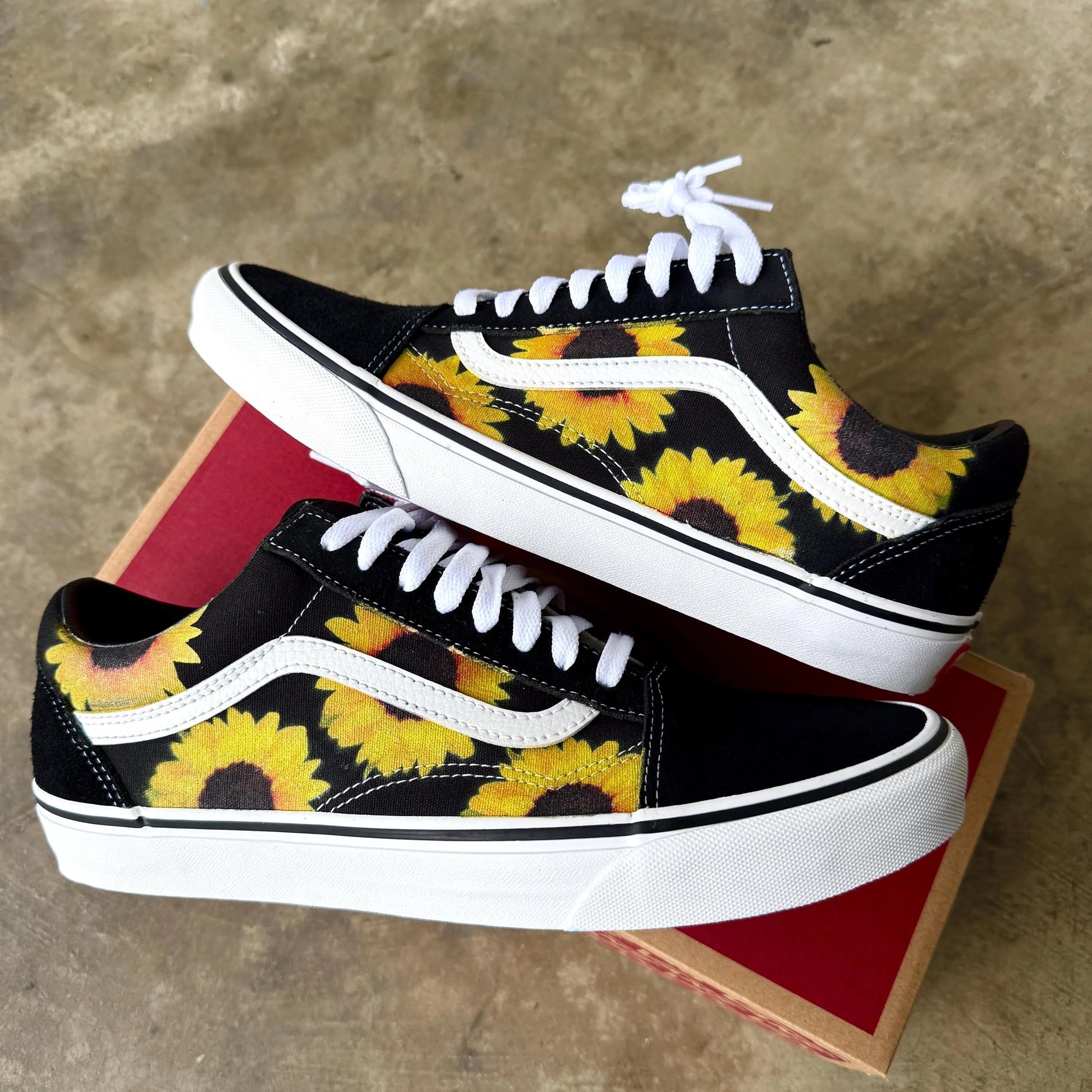 sunflower vans old skool shoes custom