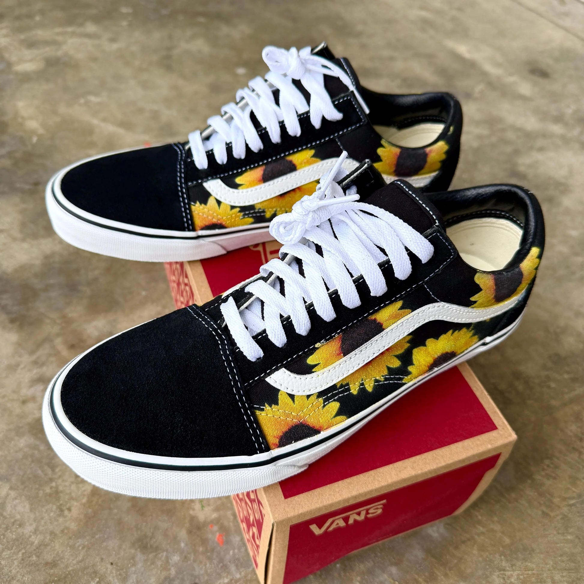 sunflower vans old skool shoes custom