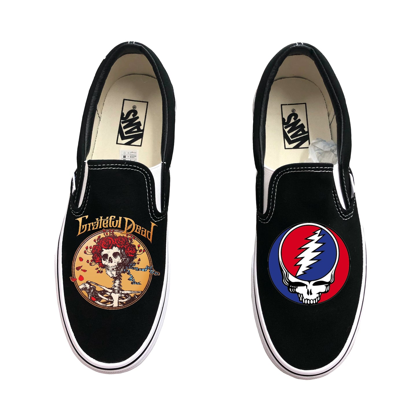 Men's size 10.5 Grateful Dead Theme Slip On Vans - Custom Order