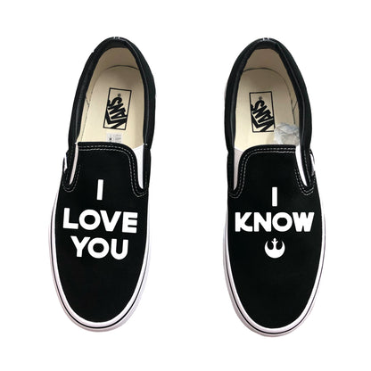 2 Pairs of Custom Vans - Custom Order - White Men's 6.5, Black Men's 11