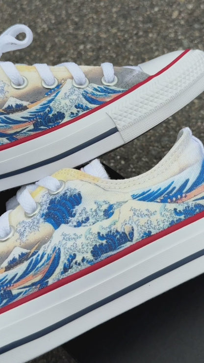 The Great Wave Converse Low Top Chuck Taylor Shoes
