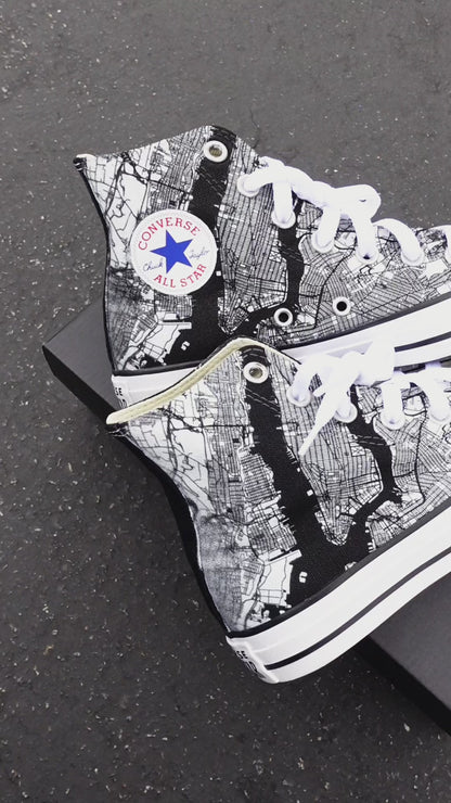 New York City Map - Custom Converse Shoes