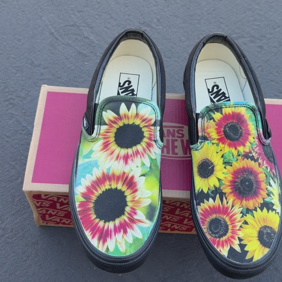 sunflower vans shoes customized